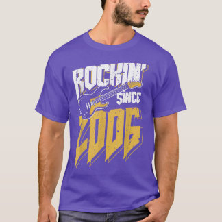 Rockin' Since 2006 Vintage Rock Music Fan 16th Bir T-Shirt