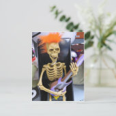 Rockin Skeleton Postkarte (Stehend Vorderseite)