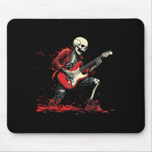 Rockin' Skelett- Elektrische Gitarre Halloween Pun Mousepad