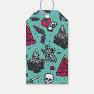 Rockin' Skull-Geschenkegel (grün/schwarz) Geschenkanhänger
