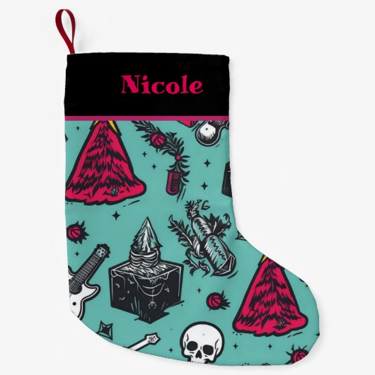 Rockin' Skull Strumpf Kleiner Weihnachtsstrumpf (Vorderseite)