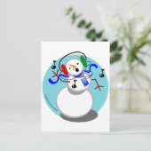 Rockin' Snowman Postkarte (Stehend Vorderseite)