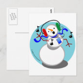 Rockin' Snowman Postkarte (Vorne/Hinten)