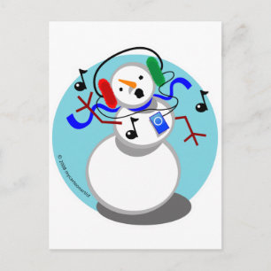 Rockin' Snowman Postkarte
