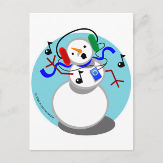 Rockin' Snowman Postkarte