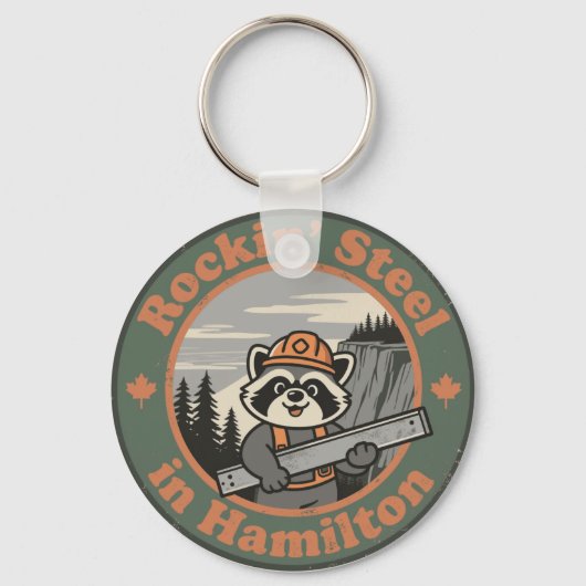 Rockin’ Steel in Hamilton with a Funny Raccoon Schlüsselanhänger (Vorderseite)