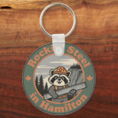 Rockin’ Steel in Hamilton with a Funny Raccoon Schlüsselanhänger (Rückseite)