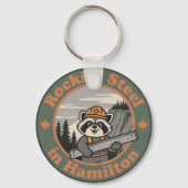 Rockin’ Steel in Hamilton with a Funny Raccoon Schlüsselanhänger (Rückseite)