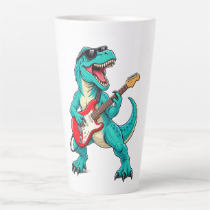 Rockin' T-Rex-Dinosaur mit Sonnenbrille und roter Milchtasse