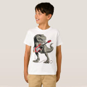 Rockin' T-Rex: Dinosaurier spielt Gitarre T-Shirt (Vorne ganz)