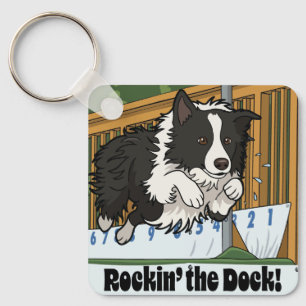 Rockin’ the Dock! Border Collie Dock Springen  Schlüsselanhänger