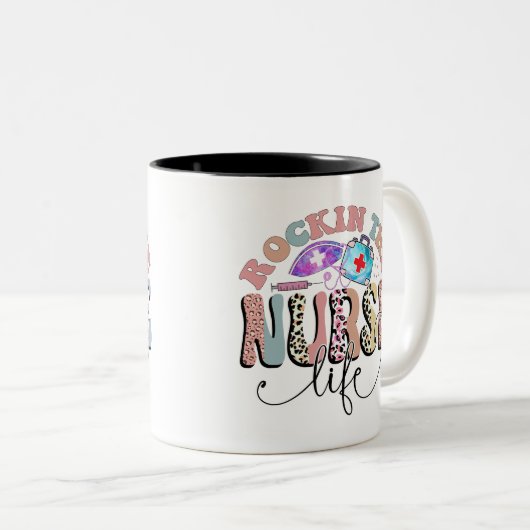Rockin the Nurlife, Nurses und Krankenpfleger Zweifarbige Tasse (VorderseiteRechts)
