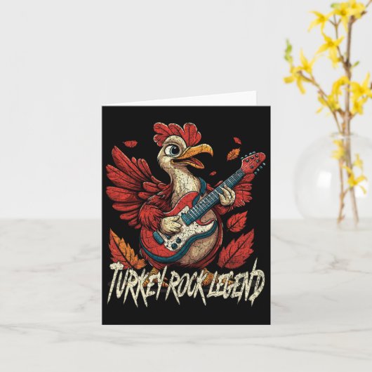 Rockin' Turkey - Fun Musical Erntedank Guitar R Karte (Gelbe Blume)