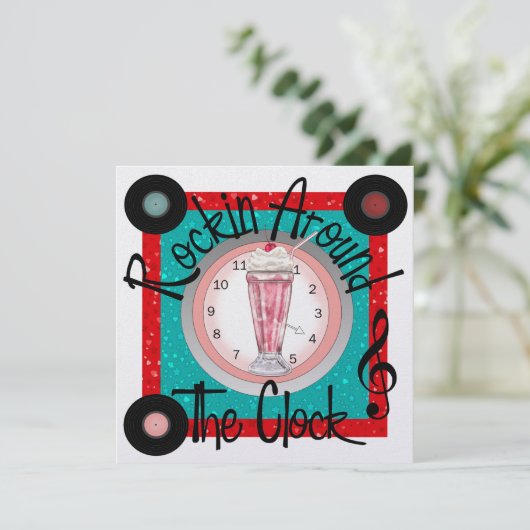 Rockin' Um das Party der Uhr - SRF Einladung (Stehend Vorderseite)