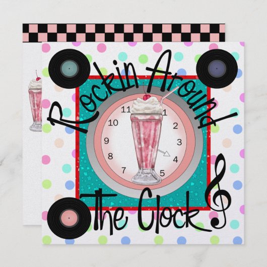 Rockin' Um das Party der Uhr - SRF Einladung (Vorne/Hinten)