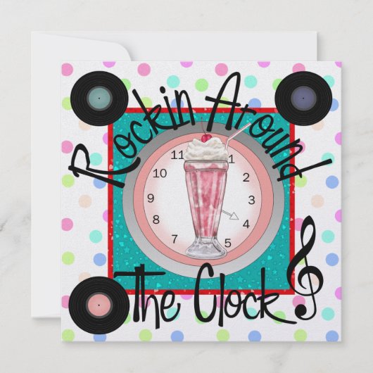 Rockin' Um das Party der Uhr - SRF Einladung (Vorderseite)