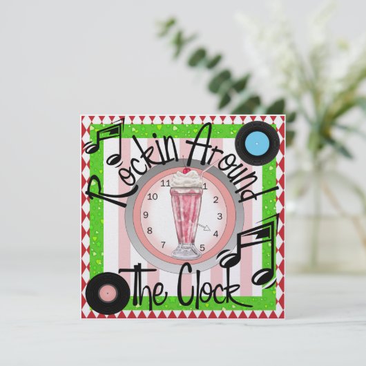 Rockin' Um das Party der Uhr - SRF Einladung (Stehend Vorderseite)