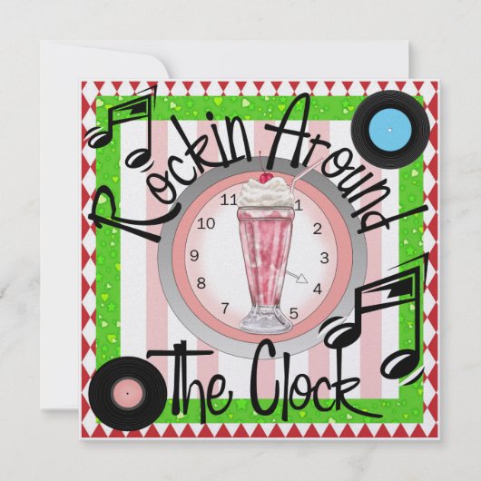 Rockin' Um das Party der Uhr - SRF Einladung (Vorderseite)