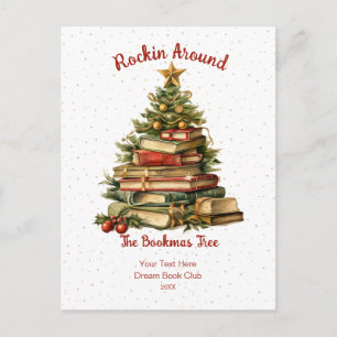 Rockin um den Bookmas Tree Postkarte