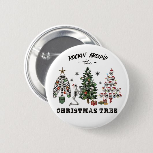 Rockin um den Weihnachtsbaum Button (Vorne & Hinten)