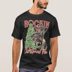 Rockin' um den Weihnachtsbaum Cowboy Santa Rid T-Shirt