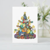 Rockin' um den Weihnachtsbaum - elektrisch Dankeskarte (Stehend Vorderseite)