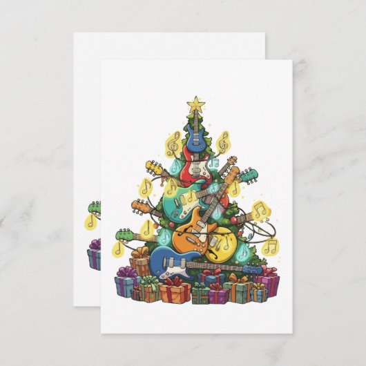 Rockin' um den Weihnachtsbaum - elektrisch Dankeskarte (Vorne/Hinten)