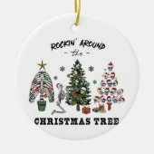 Rockin um den Weihnachtsbaum Keramik Ornament (Vorne)