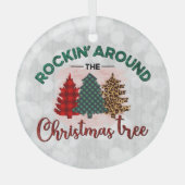 Rockin' Um den Weihnachtsbaum Ornament Aus Glas (Vorderseite)