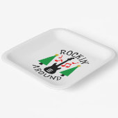 Rockin' Um den Weihnachtsbaum Pappteller (Gewinkelt)