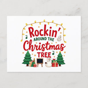 Rockin um den Weihnachtsbaum Postkarte