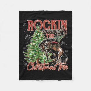 Rockin' um den Weihnachtsbaum Santa Rid Fleecedecke