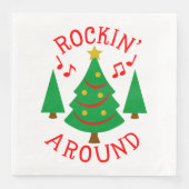 Rockin' Um den Weihnachtsbaum Serviette (Vorderseite)