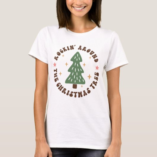Rockin um den Weihnachtsbaum T-Shirt (Vorderseite)
