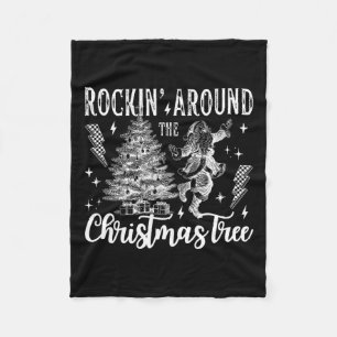 Rockin' um den Weihnachtsbaum tanzen Santa Cl Fleecedecke