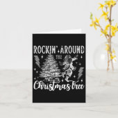 Rockin' um den Weihnachtsbaum tanzen Santa Cl Karte (Gelbe Blume)