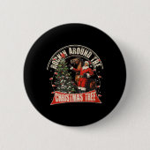 Rockin' um den Weihnachtslustigen Cowboy Trump Wir Button (Vorderseite)