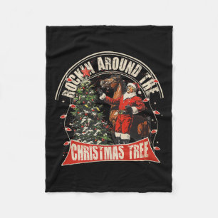 Rockin' um den Weihnachtslustigen Cowboy Trump Wir Fleecedecke