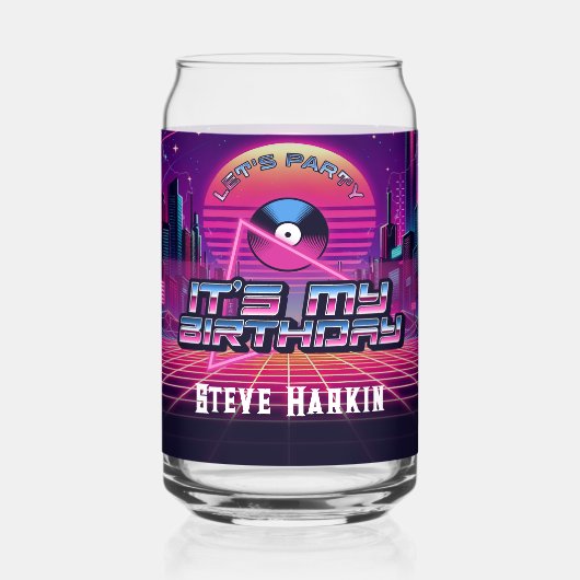 Rockin Vaporwave Party Dosenglas (Vorderseite)
