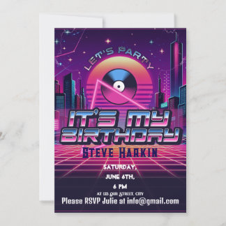 Rockin Vaporwave Party Einladung