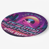 Rockin Vaporwave Party Pappteller (Schrägansicht)