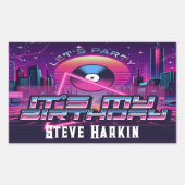 Rockin Vaporwave Party Rechteckiger Aufkleber (Vorderseite)