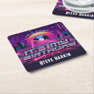 Rockin Vaporwave Party Rechteckiger Pappuntersetzer