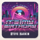 Rockin Vaporwave Party Rechteckiger Pappuntersetzer (Vorderseite)