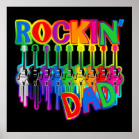 Rockin Vater Bleeding Guitars Poster Print