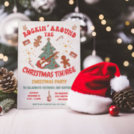 Rockin Weihnachtsbaum Hippie Geburtstag 3 Party Einladung