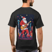 Rockin’ Weihnachtsmann spielt Gitarre T-Shirt (Rückseite)