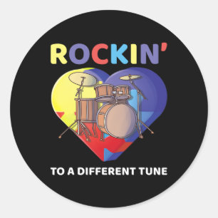 Rockin' zu einem anderen Tune Autismus Bewusstsein Runder Aufkleber