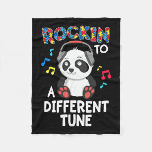 Rockin' zu einem anderen Tune Panda Autismus Bewus Fleecedecke