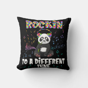 Rockin' zu einem anderen Tune Panda Autismus Bewus Kissen